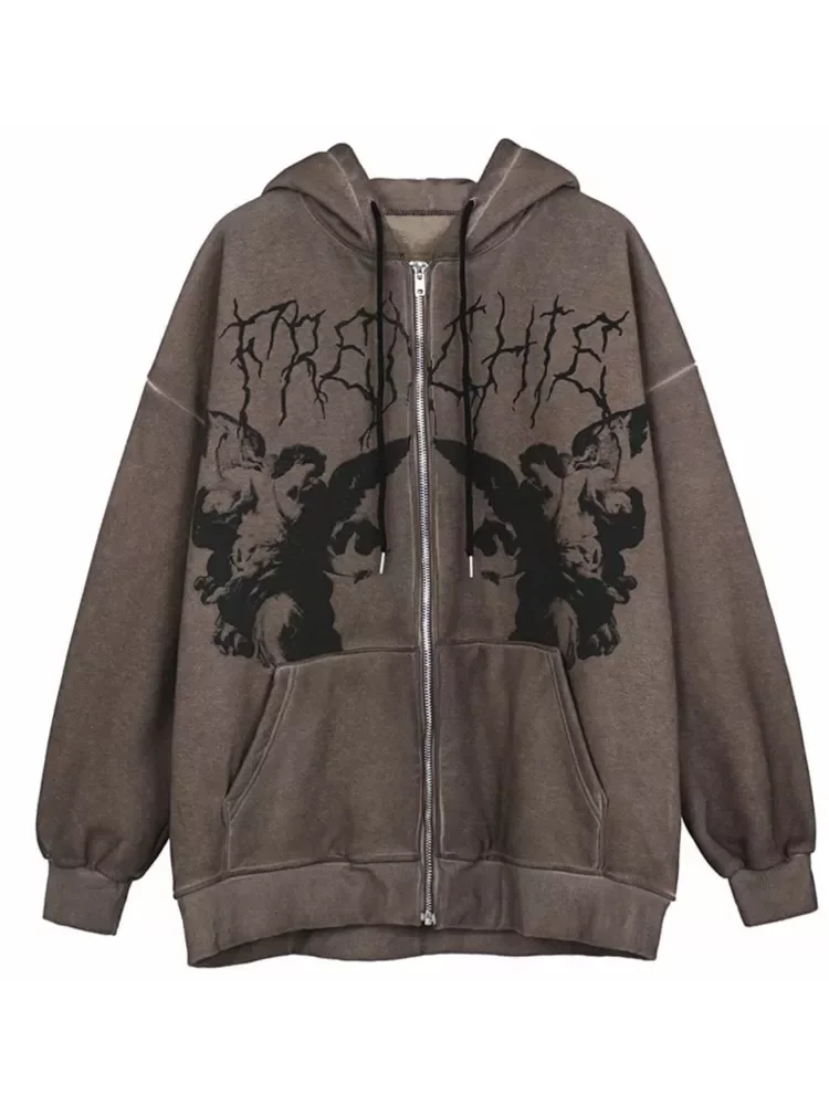 2022New hip-hop streetwear hooded y2k jacket angel dark print jacket coat Harajuku cotton jacket coat zipper tops E-girl punk
2022New hip-hop streetwear hooded y2k jacket angel dark print jacket coat Harajuku cotton jacket coat zipper tops E-girl punk