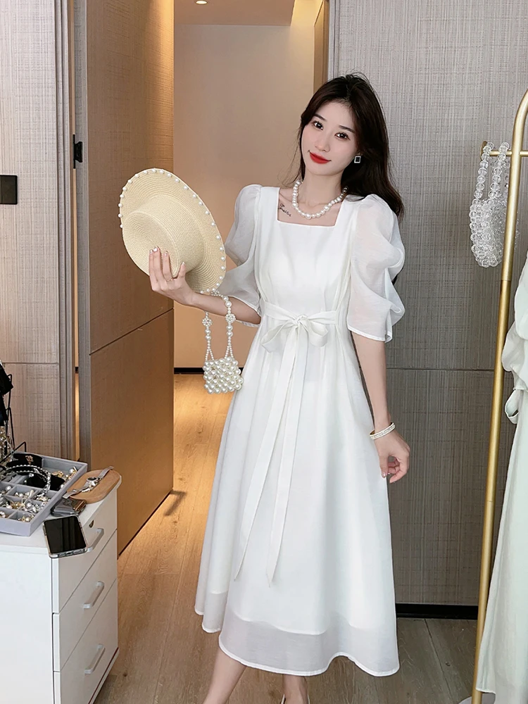 New sexy casual bow square neck short puff sleeves evening midi dress ladies 2022 summer new maxi dress elegant outfit
New sexy casual bow square neck short puff sleeves evening midi dress ladies 2022 summer new maxi dress elegant outfit