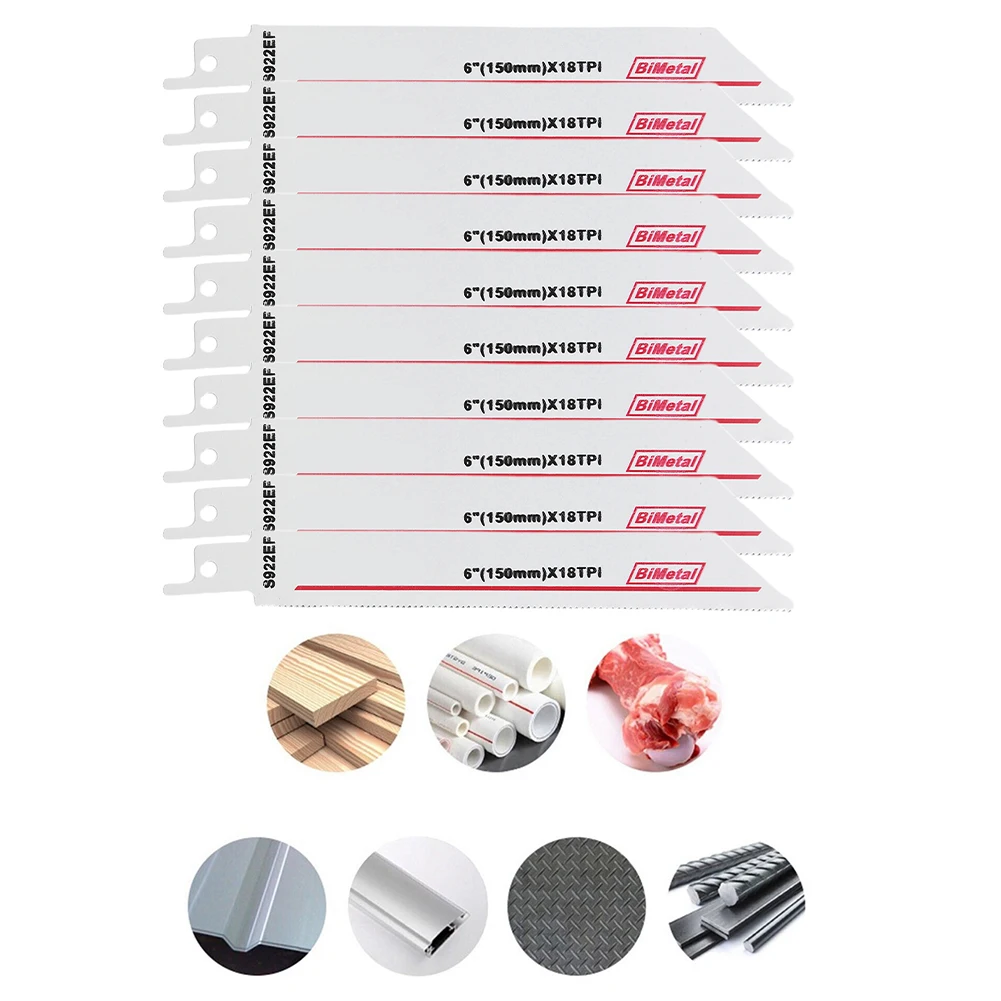 Cutting Metal Saw Blades 10pcs S922EF Total Length 150mm White Automobile Manufacturing Decoration High-quality
Cutting Metal Saw Blades 10pcs S922EF Total Length 150mm White Automobile Manufacturing Decoration High-quality
