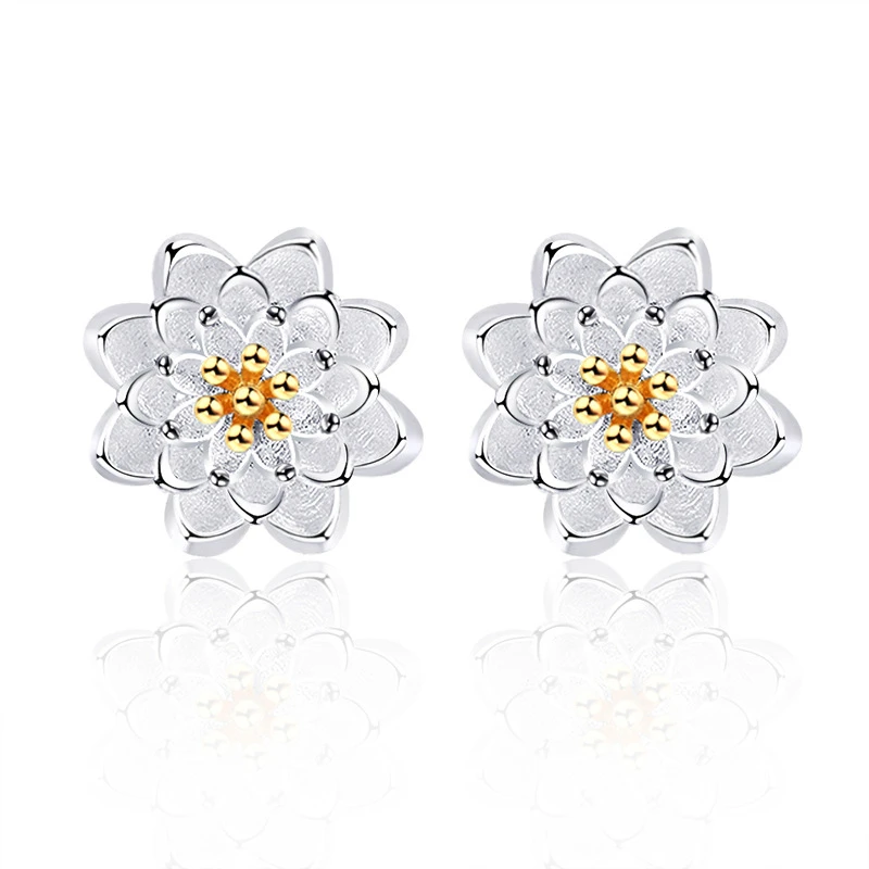 Creative White Lotus Flower Stud Earrings Elegant Lady Wedding Engagement Silver Color Earrings Fashion Jewelry Girl Gift
Creative White Lotus Flower Stud Earrings Elegant Lady Wedding Engagement Silver Color Earrings Fashion Jewelry Girl Gift