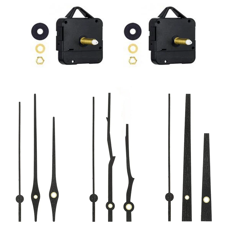 2 шт., детали механизма кварцевых часов с 3 типами часов из орехового дерева для 12-дюймовой стены