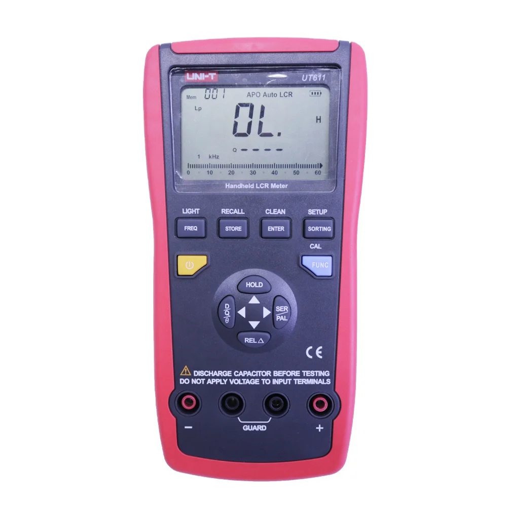 UNI-T UT611 Digital LCR Meter Bridge Table Inductance Capacitance Resistance Tester 10KHz
UNI-T UT611 Digital LCR Meter Bridge Table Inductance Capacitance Resistance Tester 10KHz