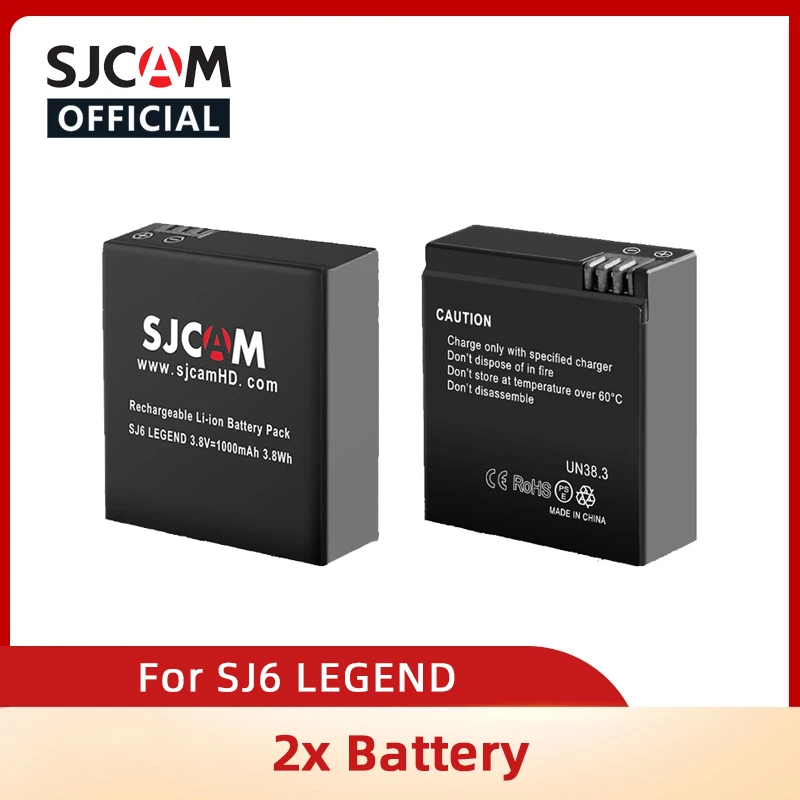 SJCAM 2PCS SJ6 Battery 3.8V 1000mAh 3.8Wh Rechargeable Li-ion Battery Original SJCAM Battery For SJCAM SJ6 LEGEND Action Camera
SJCAM 2PCS SJ6 Battery 3.8V 1000mAh 3.8Wh Rechargeable Li-ion Battery Original SJCAM Battery For SJCAM SJ6 LEGEND Action Camera