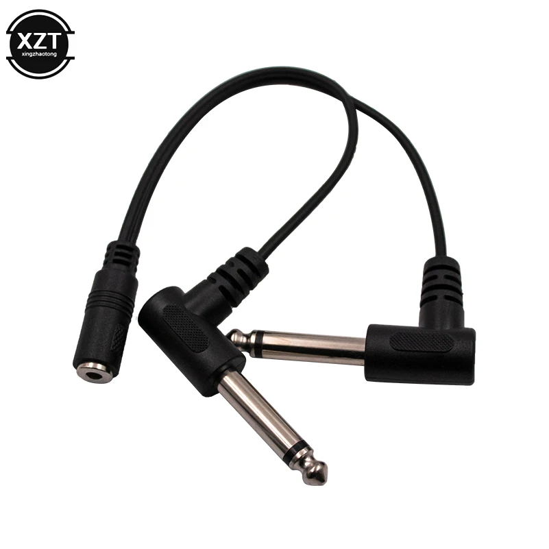 TRS Stereo 3.5mm Female Jack to Dual 6.35mm Male Plug Mono TS Right Angle Audio Adapter Y Splitter Cable Mixer Cable 20cm
TRS Stereo 3.5mm Female Jack to Dual 6.35mm Male Plug Mono TS Right Angle Audio Adapter Y Splitter Cable Mixer Cable 20cm