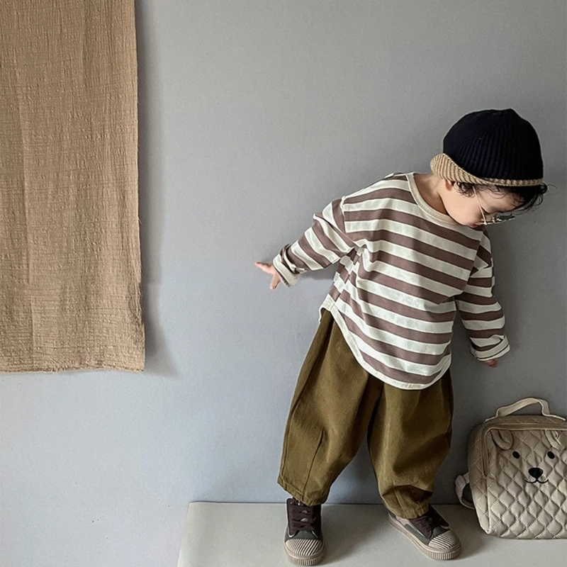 Новинка, Детская футболка с длинным рукавом, осенняя полосатая рубашка, весенние топы
Новинка, Детская футболка с длинным рукавом, осенняя полосатая рубашка, весенние топы