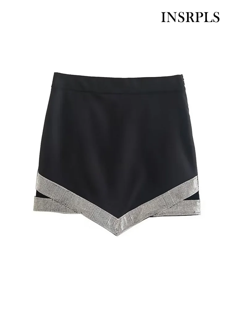 INSRPLS Women Fashion With Rhinestone Shiny Mini Skirt Vintage High Waist Side Zipper Female Skirts Mujer
INSRPLS Women Fashion With Rhinestone Shiny Mini Skirt Vintage High Waist Side Zipper Female Skirts Mujer