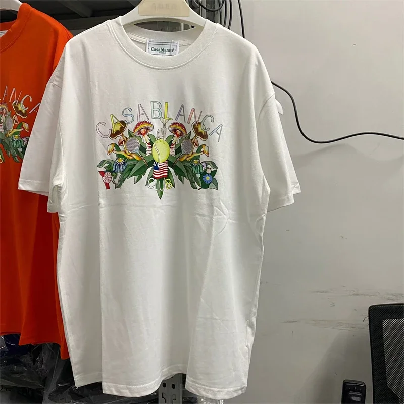 CASABLANCA Mushroom Flowers Tennis Rackets Print T-Shirt Men's Clothing High Quality Oversize Coton Short Sleeve T Shirt FOR MEN
CASABLANCA Mushroom Flowers Tennis Rackets Print T-Shirt Men's Clothing High Quality Oversize Coton Short Sleeve T Shirt FOR MEN