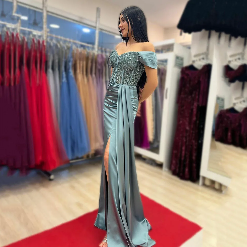 Msikoods Mermaid Satin Bead Dubai Evening Dresses Long Pleated Saudi Arabic Formal Women Party Dress Off The Shoulder Prom Gown
Msikoods Mermaid Satin Bead Dubai Evening Dresses Long Pleated Saudi Arabic Formal Women Party Dress Off The Shoulder Prom Gown