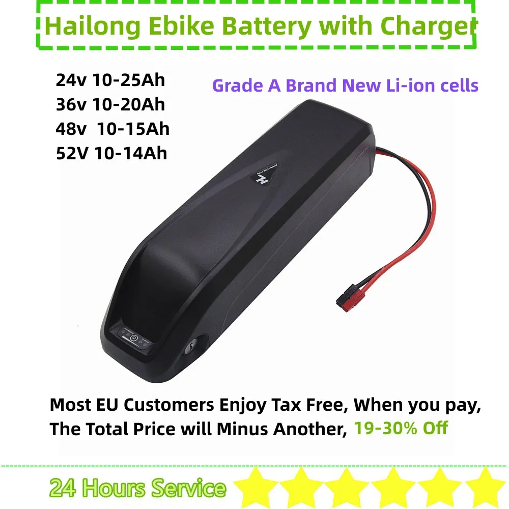 Hailong Shark Ebike Battery 24V 10Ah 36V 10Ah 12Ah 17Ah 48V 10Ah 14Ah 52V 12Ah 13Ah Electric Mountain Bike City Bike Battery
Hailong Shark Ebike Battery 24V 10Ah 36V 10Ah 12Ah 17Ah 48V 10Ah 14Ah 52V 12Ah 13Ah Electric Mountain Bike City Bike Battery