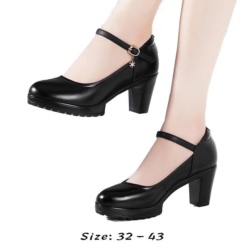 

женская кожаная обувь высокого качества на платформе и среднем каблуке 7 см с круглым носком 32, 33, 42, 43 элегантная модная обувь черного, красного, серебристого, белого цвета