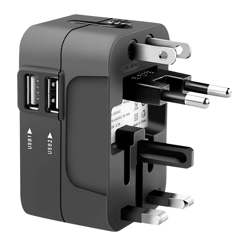Universal Travel Plug Adapter 2 USB Port World Travel AC Power Charger Adapter AU US UK EU Converter Adapter USB Charger New
Universal Travel Plug Adapter 2 USB Port World Travel AC Power Charger Adapter AU US UK EU Converter Adapter USB Charger New