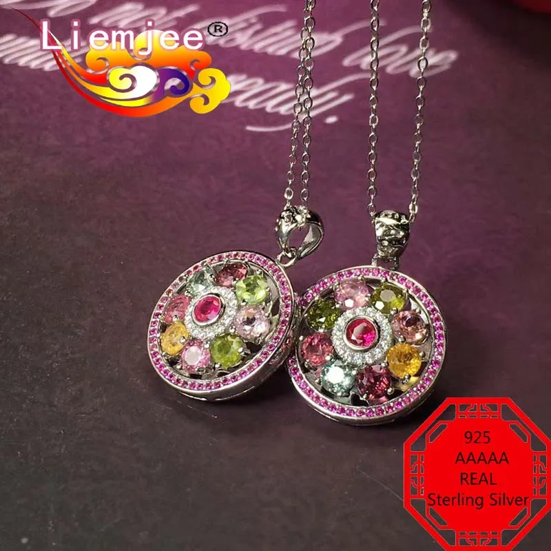 Liemjee Personality Party Wedding Jewelry Tourmaline Rotate Real 925 Sterling Silver Necklace For Women Feature Charm Girl Gift
Liemjee Personality Party Wedding Jewelry Tourmaline Rotate Real 925 Sterling Silver Necklace For Women Feature Charm Girl Gift