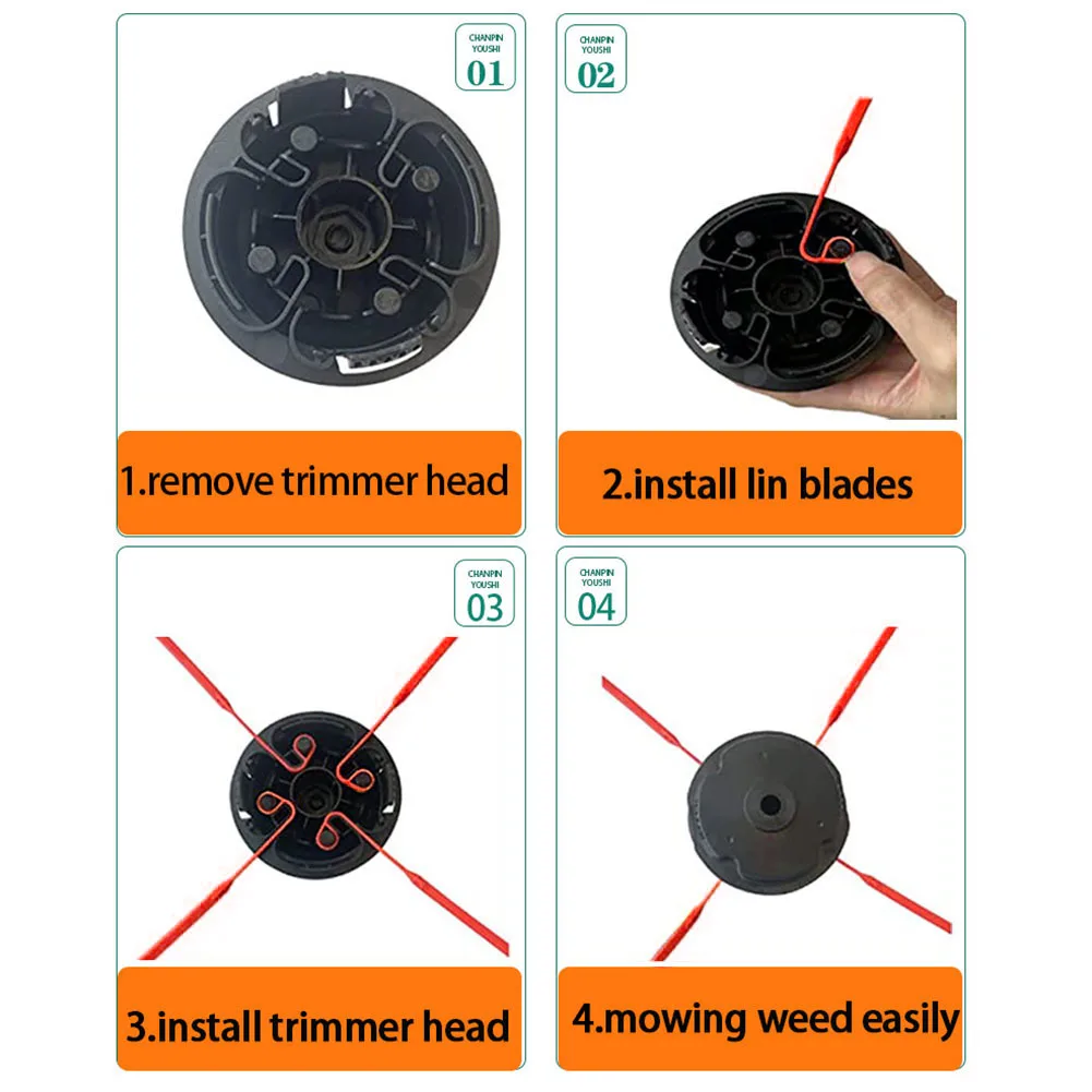10PCS Grass Trimmer Blades Kit Flexible Plastic Blade For 9 Lawn Mower 6.5*0.85*0.2inch Grass Trimmer Blades Accessories
10PCS Grass Trimmer Blades Kit Flexible Plastic Blade For 9 Lawn Mower 6.5*0.85*0.2inch Grass Trimmer Blades Accessories