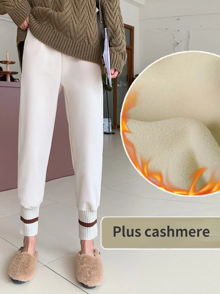 Fleece Harem Pants New Autumn and Winter Loose Black Pants Thickened Warm Casual Elastic Waist Pocket Stylish Women's Pants
Fleece Harem Pants New Autumn and Winter Loose Black Pants Thickened Warm Casual Elastic Waist Pocket Stylish Women's Pants