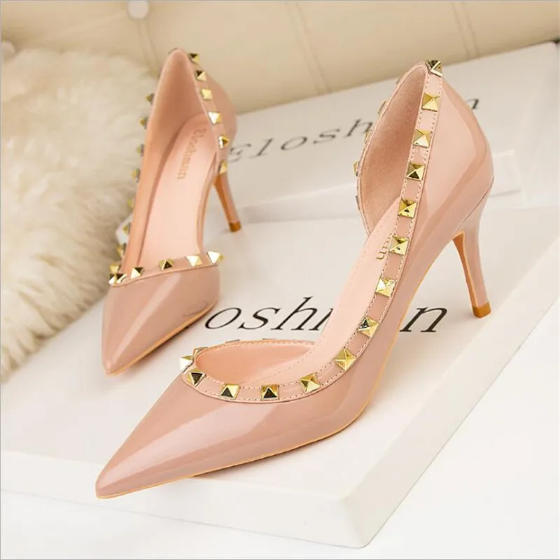 Rivet High Heels Luxury Designer Women Shoes Ladies Pumps Sexy Spring Summer 2022 Fashion Sandals Office Dress White Black Shoes
Rivet High Heels Luxury Designer Women Shoes Ladies Pumps Sexy Spring Summer 2022 Fashion Sandals Office Dress White Black Shoes