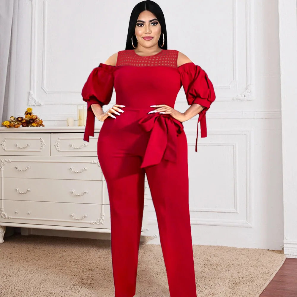 2022 Fashion Women Summer Jumpsuit Three Quater Sleeve Round Neck Solid Color Hollow Out Patchwork Oversize Casual Lady Jumpsuit
2022 Fashion Women Summer Jumpsuit Three Quater Sleeve Round Neck Solid Color Hollow Out Patchwork Oversize Casual Lady Jumpsuit