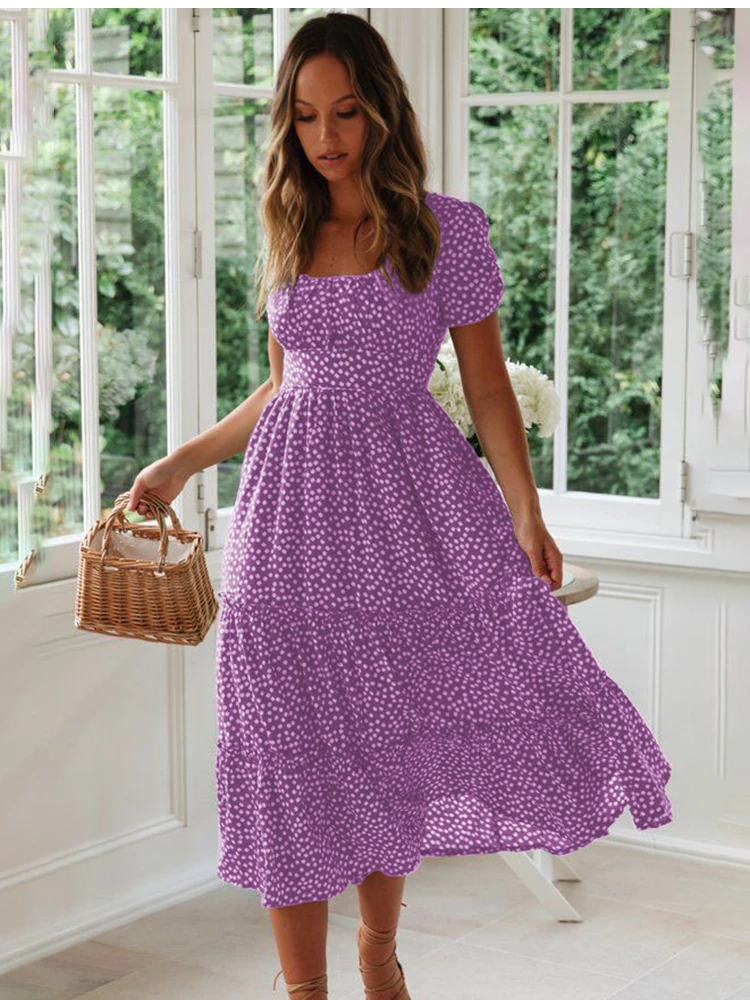 Women Elegant Dress Fashion Floral Black Square Collar Short Sleeve Summer Dress Casual Office Beach Party Dresses For Femme
Women Elegant Dress Fashion Floral Black Square Collar Short Sleeve Summer Dress Casual Office Beach Party Dresses For Femme