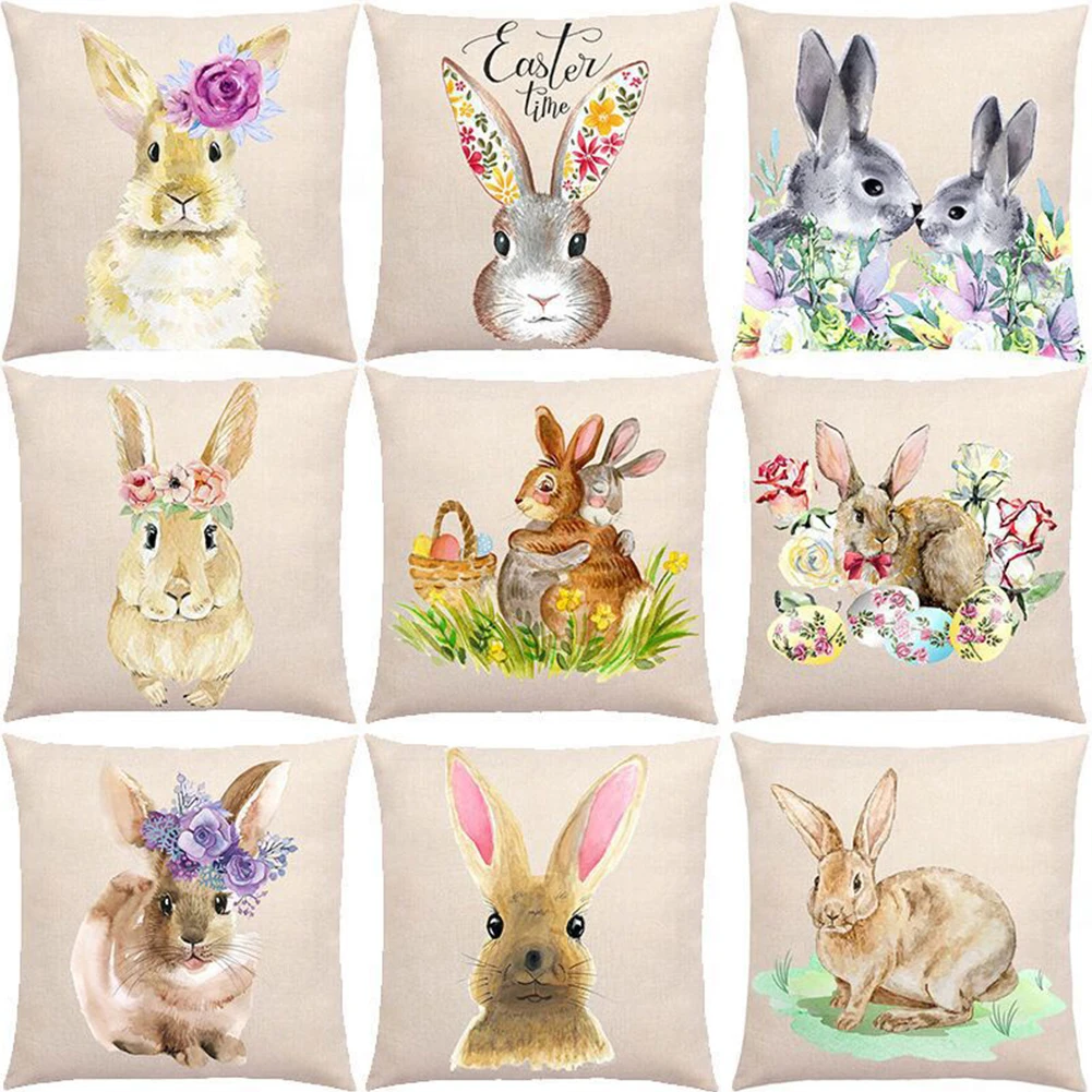 Happy Easter Cushion Cover Bunny Egg Linen Pillowcase Home Living Room Sofa Decoration 45x45cm Pillow Case Cover
Happy Easter Cushion Cover Bunny Egg Linen Pillowcase Home Living Room Sofa Decoration 45x45cm Pillow Case Cover