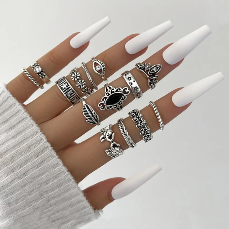 Retro Alloy Snake Moon Ring Set Simple Style Gothic Silver Gold Ring Jewelry Suit Trend Fashion Accessories For Women
Retro Alloy Snake Moon Ring Set Simple Style Gothic Silver Gold Ring Jewelry Suit Trend Fashion Accessories For Women