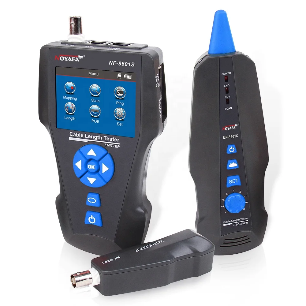 Noyafa NF-8601S TDR Multi-functional LCD Network Cable Tester Tracker For RJ45, RJ11, BNC, Metal Cable,PING/POE
Noyafa NF-8601S TDR Multi-functional LCD Network Cable Tester Tracker For RJ45, RJ11, BNC, Metal Cable,PING/POE