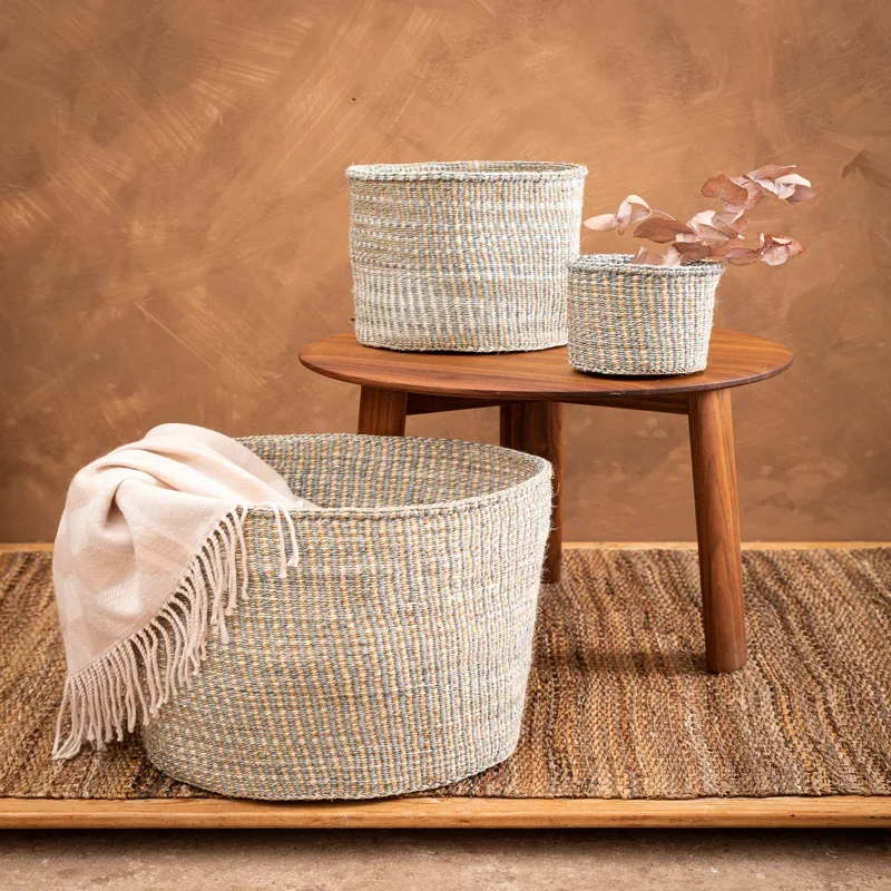 Natural & White Twist Woven Storage Basket Set
Natural & White Twist Woven Storage Basket Set