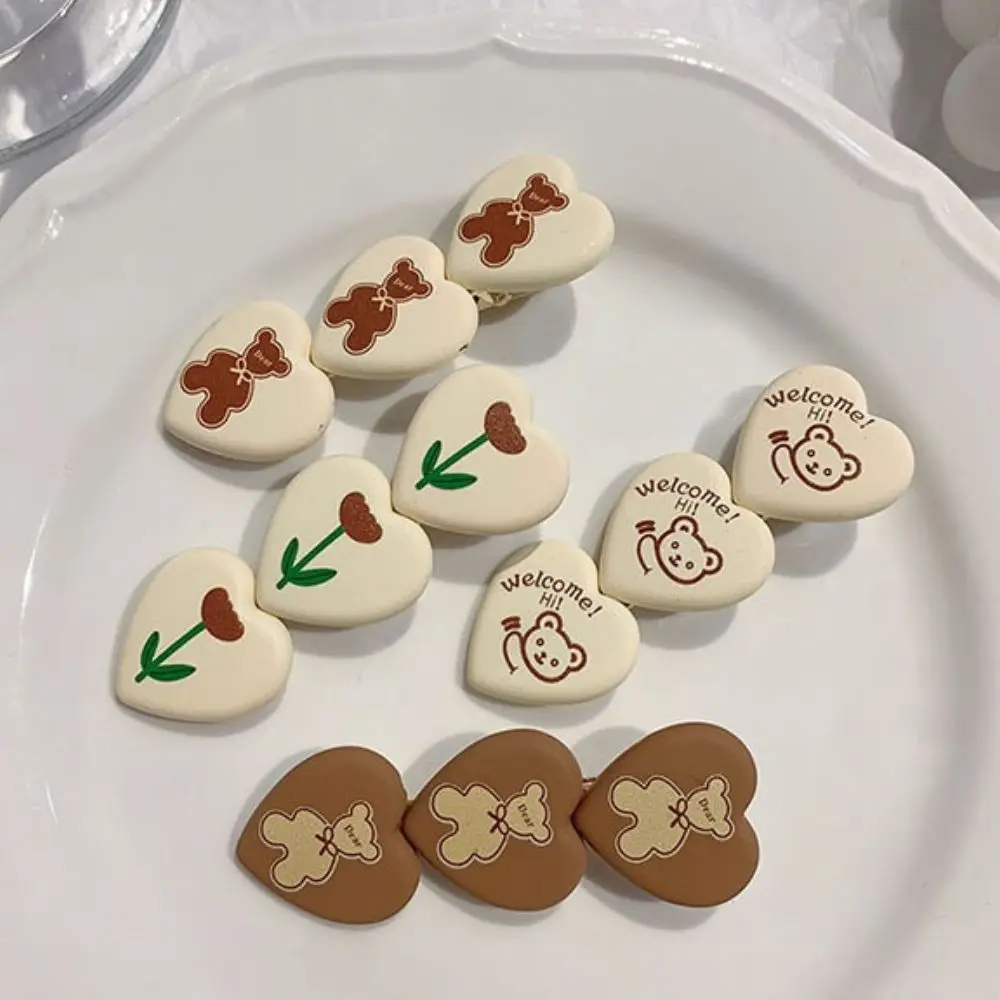 Women Elegant Milk Coffee Colors Print Bear Flower Heart Hairpins Sweet Bangs Side Hair Clips Barrettes Fashion Hair Accessories
Women Elegant Milk Coffee Colors Print Bear Flower Heart Hairpins Sweet Bangs Side Hair Clips Barrettes Fashion Hair Accessories