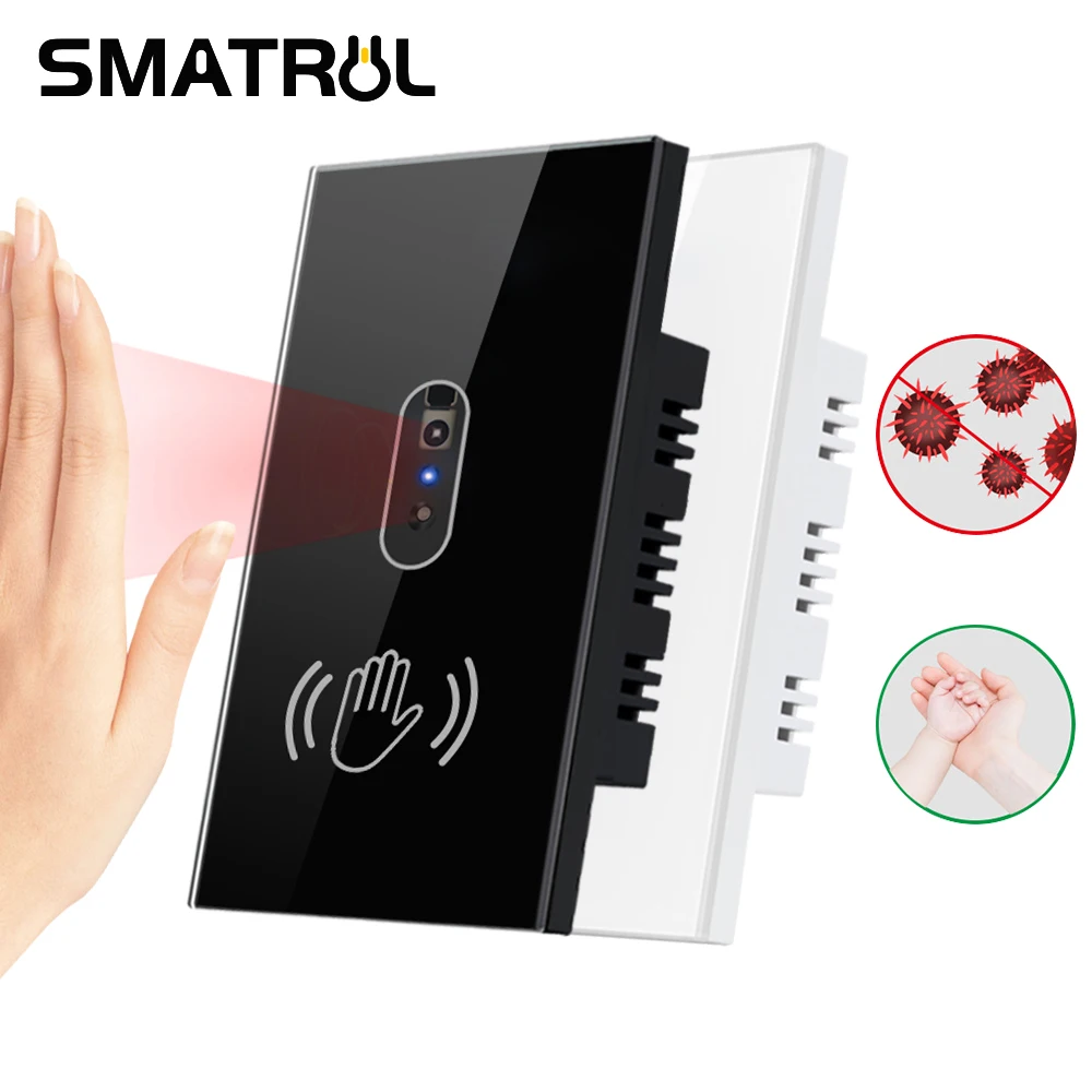 SMATRUL Smart Wall Light Infrared Sensor Switch No Need To Touch Glass Screen Panel On Off US 110V 220V 10A Electrical Power
SMATRUL Smart Wall Light Infrared Sensor Switch No Need To Touch Glass Screen Panel On Off US 110V 220V 10A Electrical Power