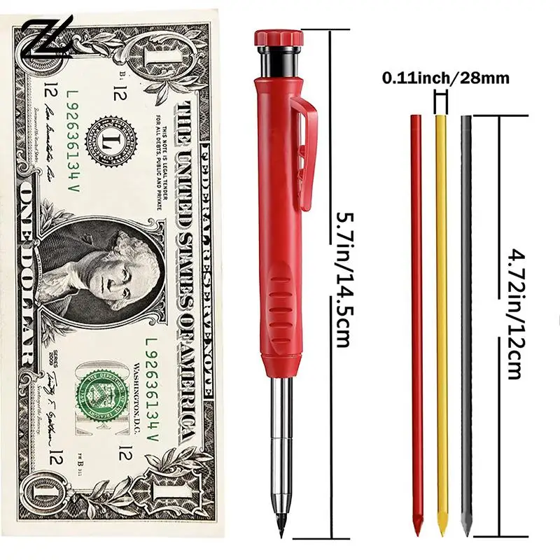 Solid Carpenter Pencil Set Refill Leads Built-in Sharpener Mechanical Pencil Marking Tool Kit For Woodworking Architect
Solid Carpenter Pencil Set Refill Leads Built-in Sharpener Mechanical Pencil Marking Tool Kit For Woodworking Architect