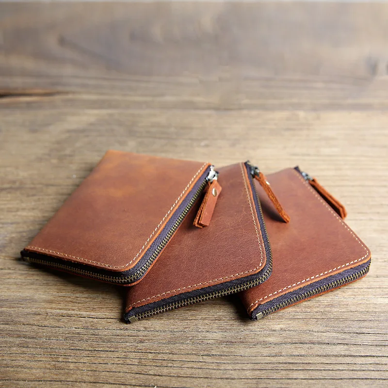 Hand-made Leather Short Men's Wallet Mad Horse Leather Zipper Wallet Top Layer Leather Ultra-thin Wallet Coin Purse
Hand-made Leather Short Men's Wallet Mad Horse Leather Zipper Wallet Top Layer Leather Ultra-thin Wallet Coin Purse