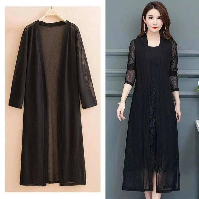 Spring Summer Loose Air Conditioning Sunscreen Shirt Coat Jacket Women Solid Color Casual Thin See Through Blouse Top Y569
Spring Summer Loose Air Conditioning Sunscreen Shirt Coat Jacket Women Solid Color Casual Thin See Through Blouse Top Y569