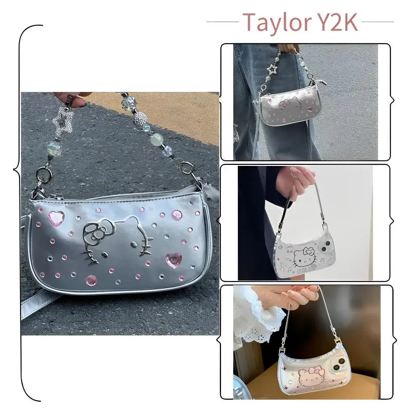 Sanrio Hello Kitty Crossbody Bag Anime Y2K Spicy Girl Handbag Fashionable Exquisite Silver Star Sparkling Women's Shoulder Bag
Sanrio Hello Kitty Crossbody Bag Anime Y2K Spicy Girl Handbag Fashionable Exquisite Silver Star Sparkling Women's Shoulder Bag