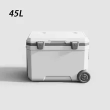 45L Large Capacity Cooler Icebox Outdoor Camping Cooling Box Adult Food Fresh Drink Cooler For Insulate Barbecue Picnic Car Park