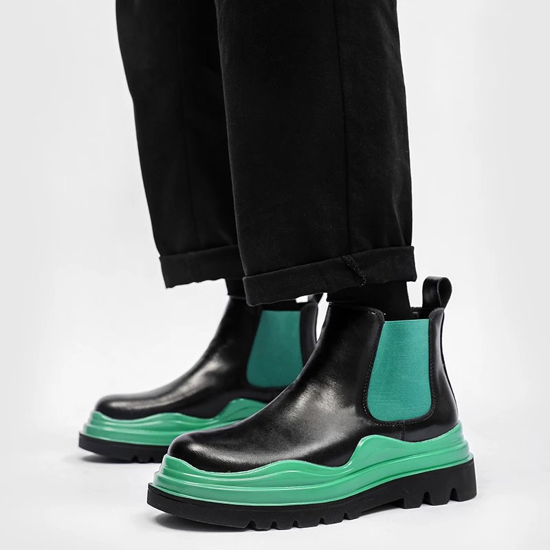 Winter Classic Chelsea Men's Boots Green Sleeve High Top Leather Shoes Glossy Fashion Platform Boots Luxury Brand Leather Boots
Winter Classic Chelsea Men's Boots Green Sleeve High Top Leather Shoes Glossy Fashion Platform Boots Luxury Brand Leather Boots