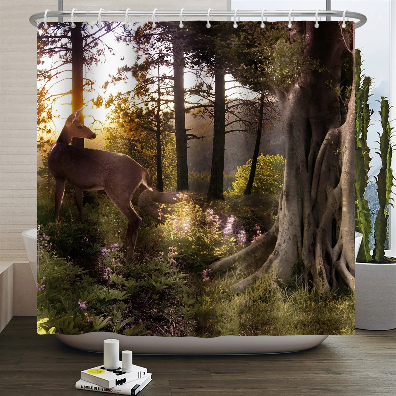 Wild Animals Elk Shower Curtains Forest Cedar Deer Natural Landscape Christmas Home Decor With Hooks Waterproof Bathroom Curtain
Wild Animals Elk Shower Curtains Forest Cedar Deer Natural Landscape Christmas Home Decor With Hooks Waterproof Bathroom Curtain