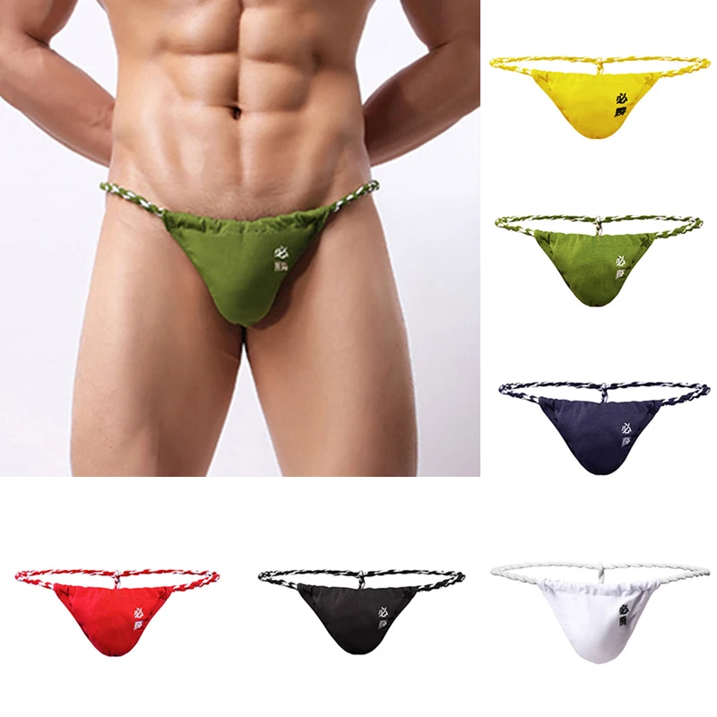 Mens Mini Briefs Male Fashion T-Back Underwear Thongs Trunks Underpants Hemp Rope Belt Sport Shorts Trunks Seductive Swimwear
Mens Mini Briefs Male Fashion T-Back Underwear Thongs Trunks Underpants Hemp Rope Belt Sport Shorts Trunks Seductive Swimwear