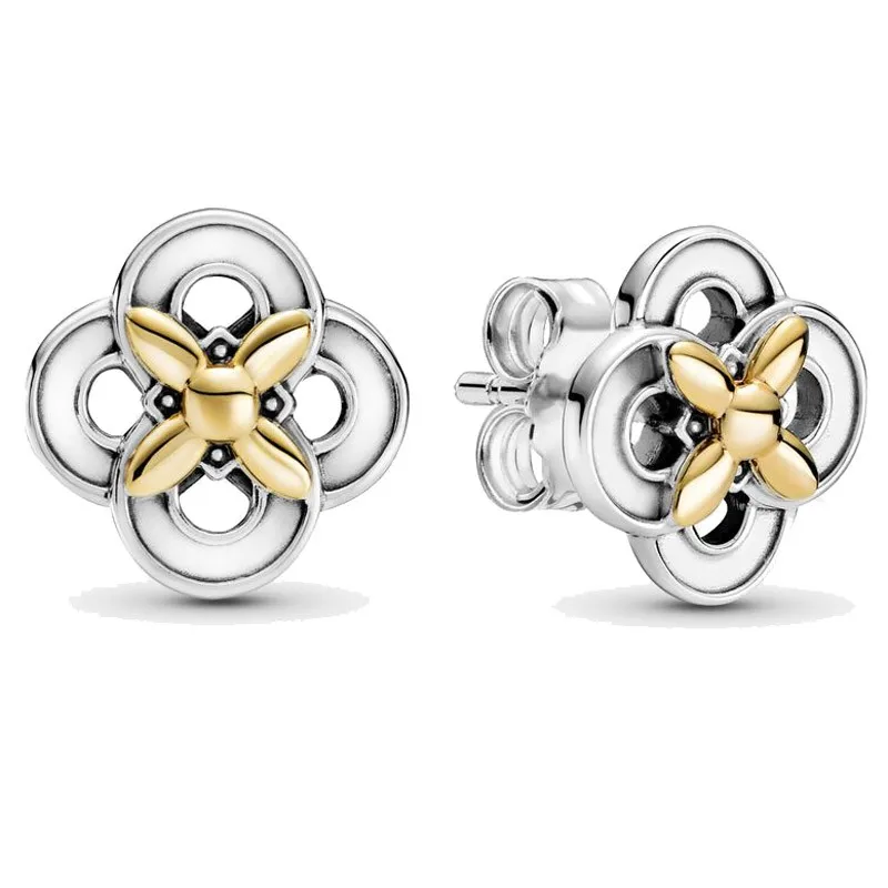 Original Sparkling Golden Shine Two-tone Flower Stud Earrings For Women 925 Sterling Silver Wedding Gift Fashion Jewelry
Original Sparkling Golden Shine Two-tone Flower Stud Earrings For Women 925 Sterling Silver Wedding Gift Fashion Jewelry