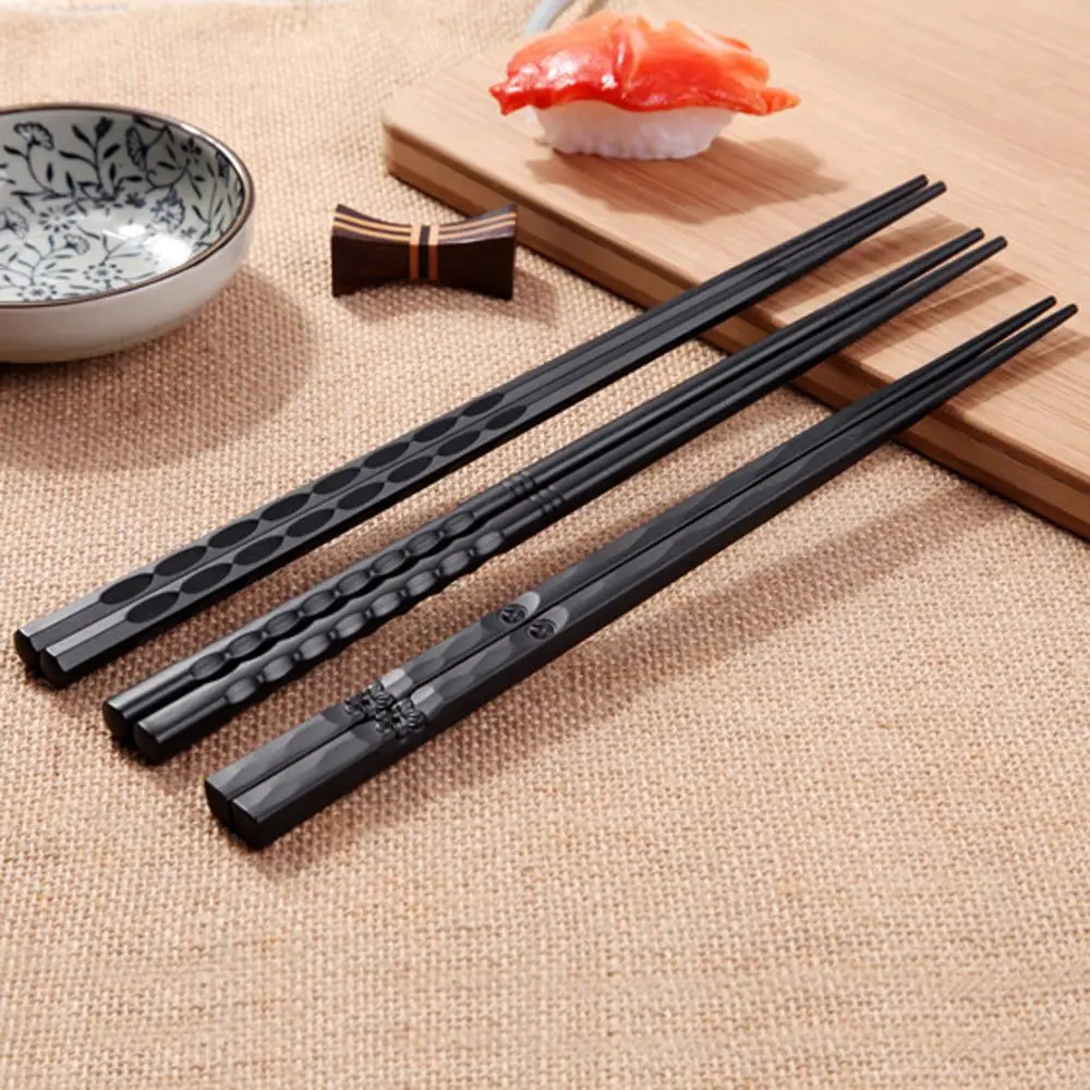 

1 пара японских палочек для еды из нержавеющей стали, многоразовые Нескользящие палочки для суши, домашняя кухонная посуда, инструменты для ...