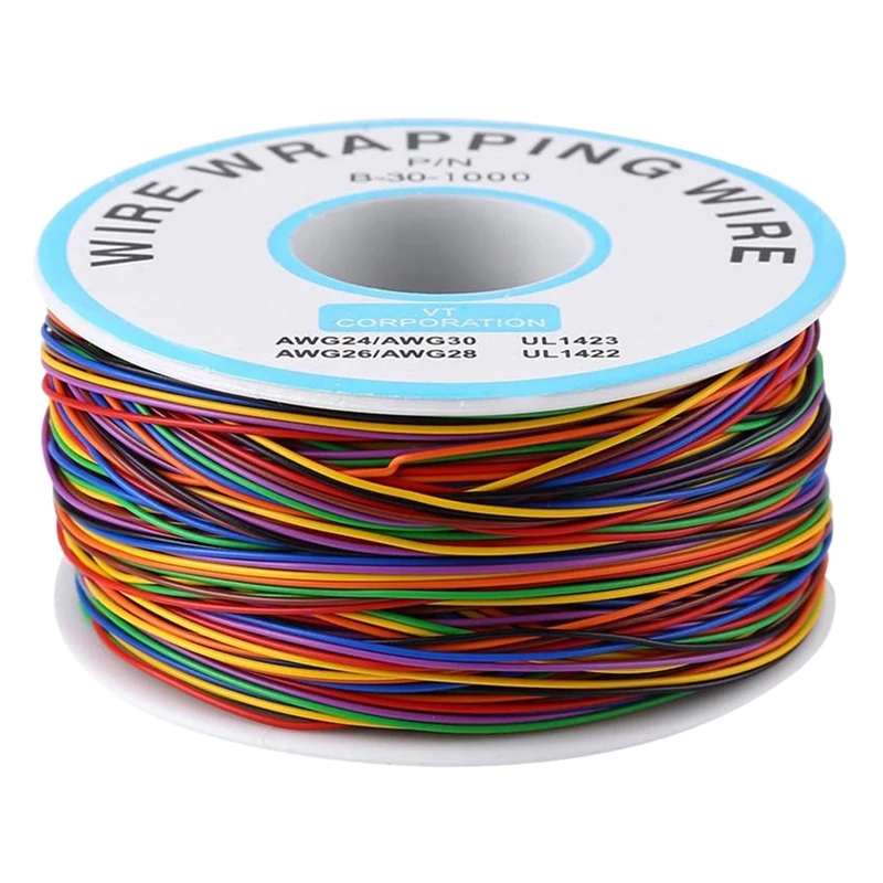 

Оловянная медная проволока, 8-проводной цветной изоляционный тестовый кабель P/N B-30-1000 250 м 30AWG жестяной медный твердый кабель