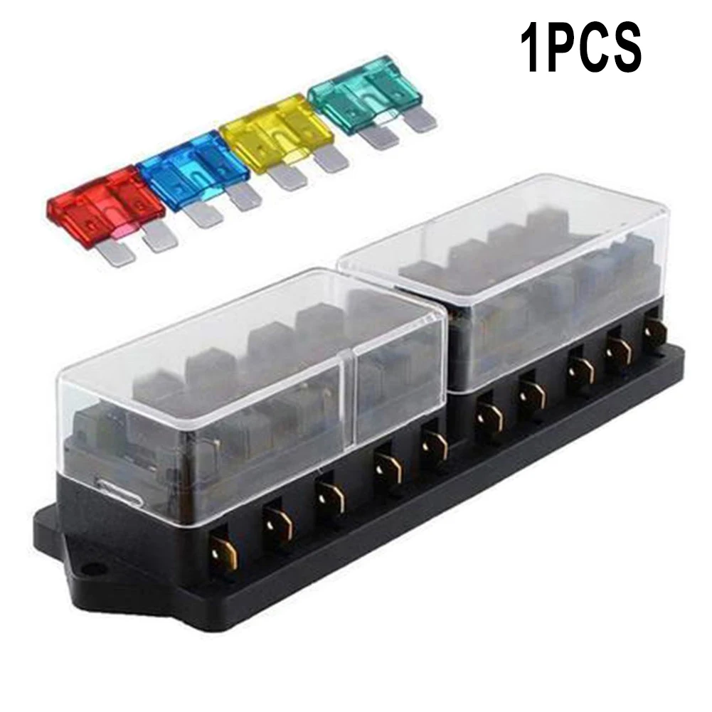 For Standard Blade Fuses Holder Fuse Box Factory Indoors 1PC ATO / Block Black Lucar Connector 10 Channels 10Way
For Standard Blade Fuses Holder Fuse Box Factory Indoors 1PC ATO / Block Black Lucar Connector 10 Channels 10Way