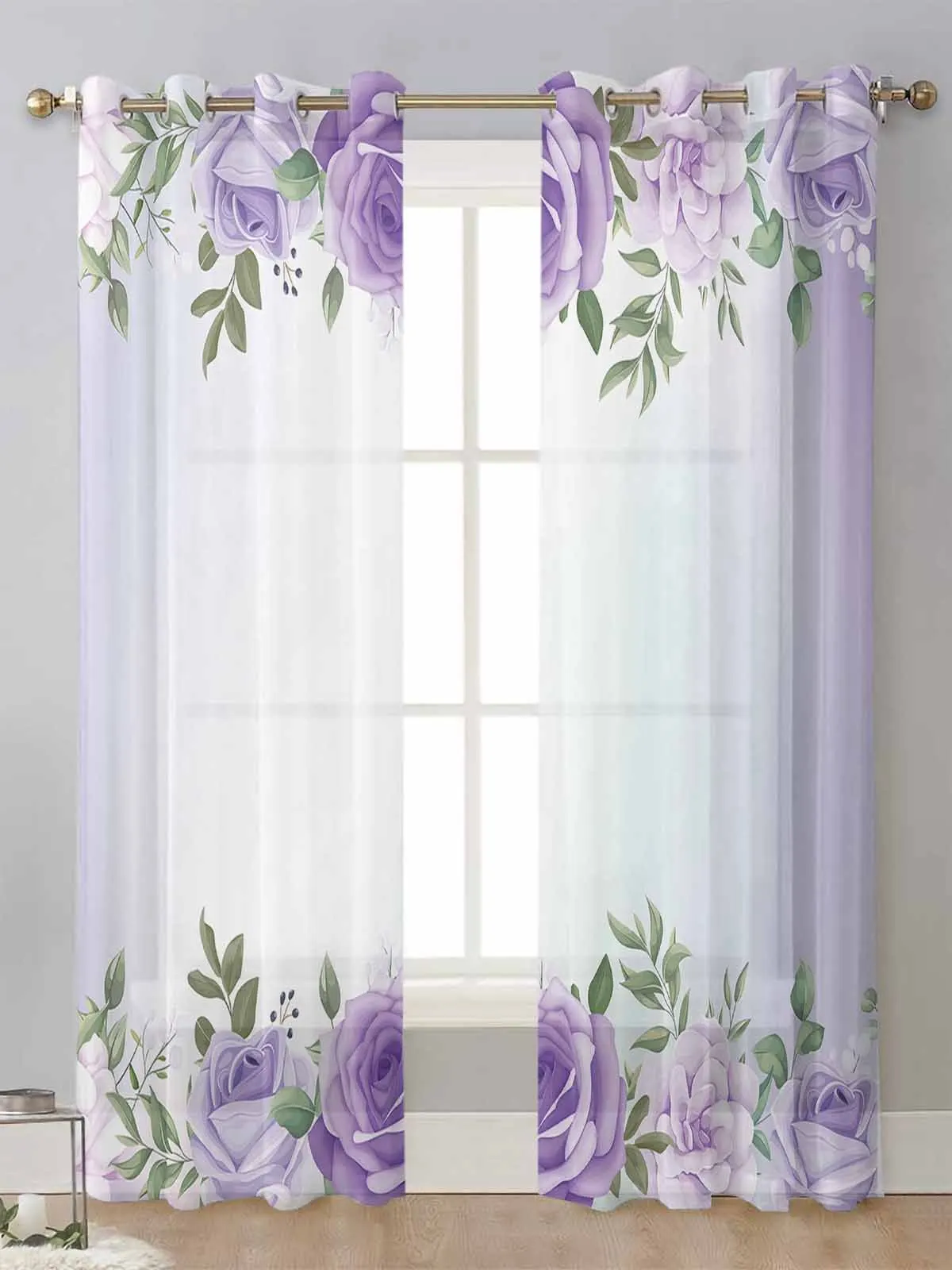 Spring Purple Watercolor Flowers Sheer Curtains For Living Room Window Voile Tulle Curtain Cortinas Drapes Home Decor 
Spring Purple Watercolor Flowers Sheer Curtains For Living Room Window Voile Tulle Curtain Cortinas Drapes Home Decor