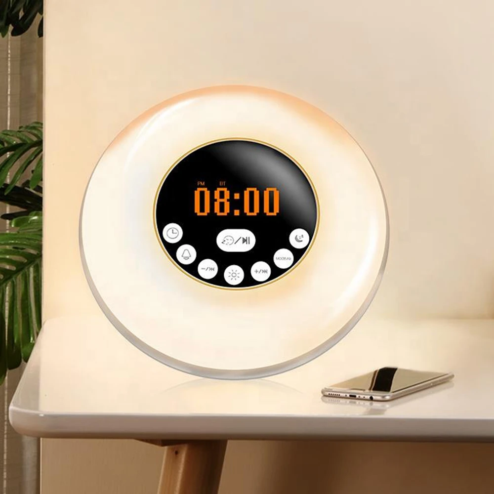 Smart Wake Up Light Alarm Clock Sunrise Sunset Simulation Dimmable Warm and Colorful Light Natural Sounds for Bluetooth Speaker
Smart Wake Up Light Alarm Clock Sunrise Sunset Simulation Dimmable Warm and Colorful Light Natural Sounds for Bluetooth Speaker