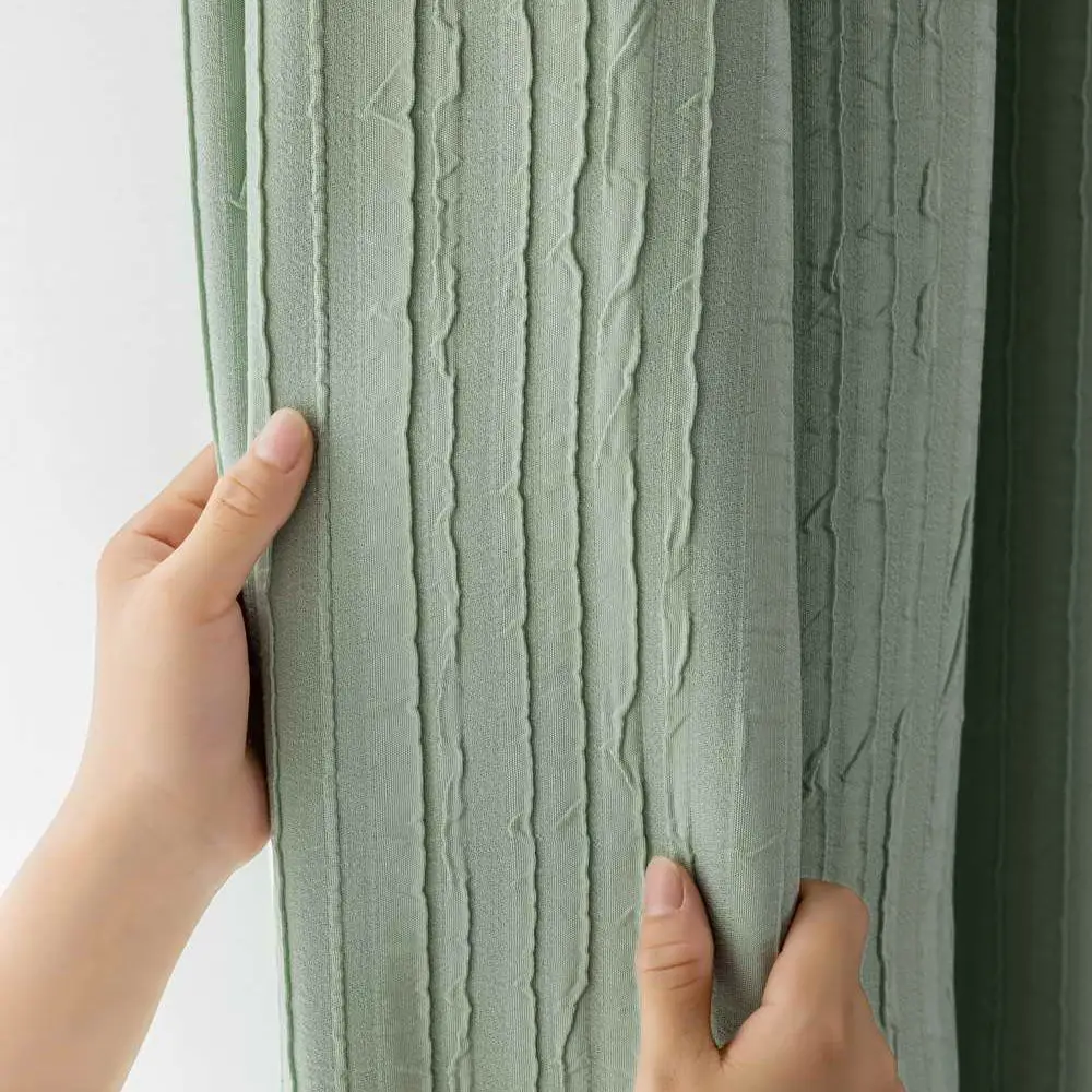 Embossed Wrinkle Blackout Curtains for Living Room Mint Green Thermal Insulated French Window Drapes
Embossed Wrinkle Blackout Curtains for Living Room Mint Green Thermal Insulated French Window Drapes