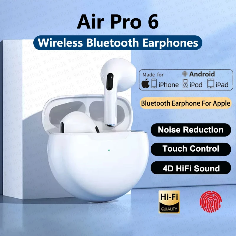 For Apple Original Air Pro 6 TWS Wireless Bluetooth Earphones In Ear Earbuds Mic Pods Headset For Xiaomi Android iPhone Earphone
For Apple Original Air Pro 6 TWS Wireless Bluetooth Earphones In Ear Earbuds Mic Pods Headset For Xiaomi Android iPhone Earphone