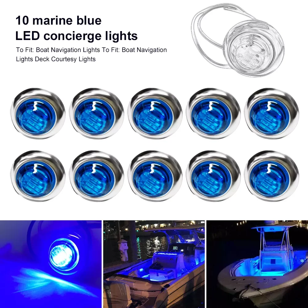 Boat Lamp 10Pcs Marine Transom Stern Light Round White LED Tail Lamp Waterproof IP67 Yacht Side Marker Courtesy Lights Blue
Boat Lamp 10Pcs Marine Transom Stern Light Round White LED Tail Lamp Waterproof IP67 Yacht Side Marker Courtesy Lights Blue