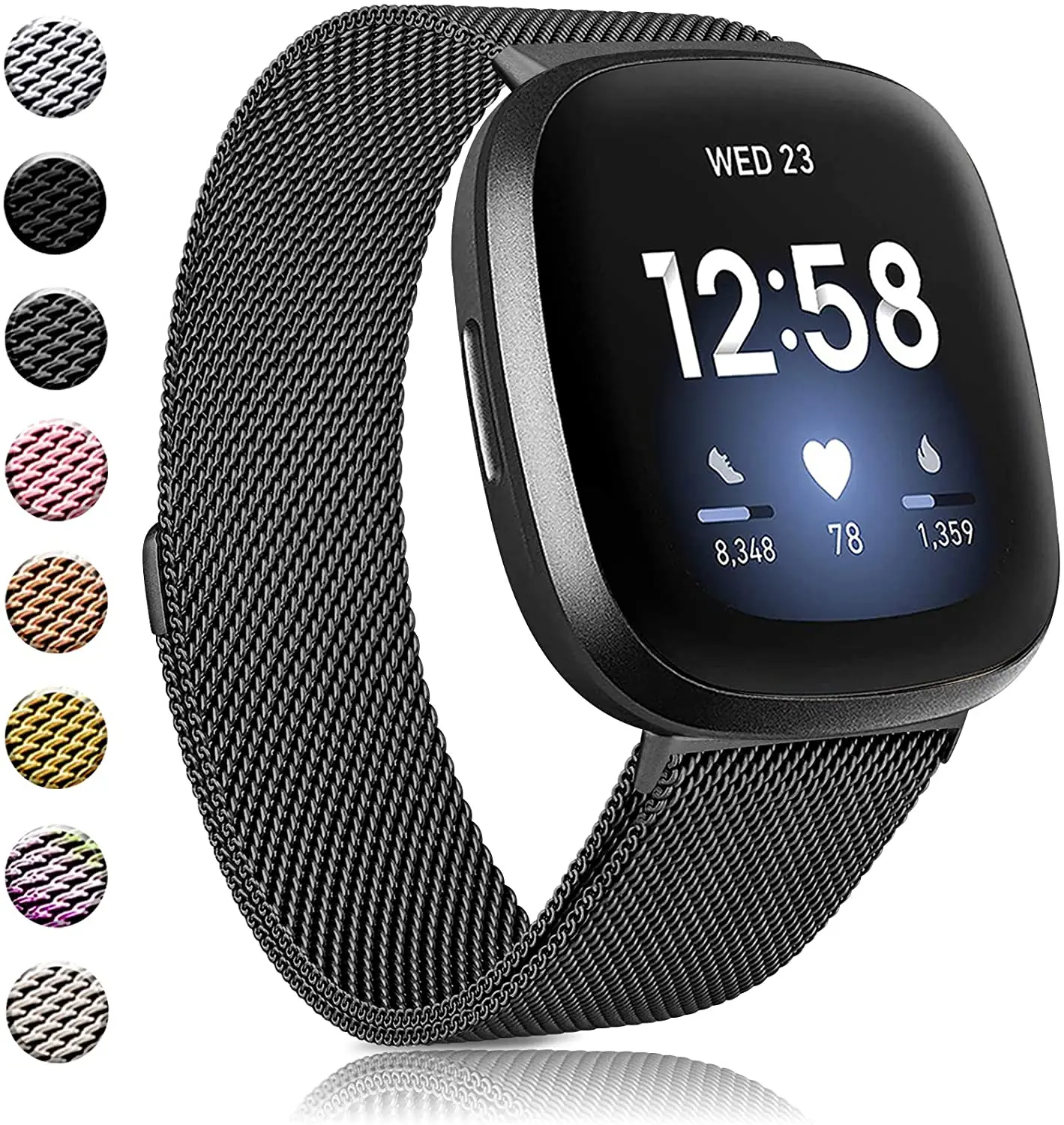 Миланский ремешок для Fitbit versa 3 Sense/Lite с магнитной петлей металлический браслет из