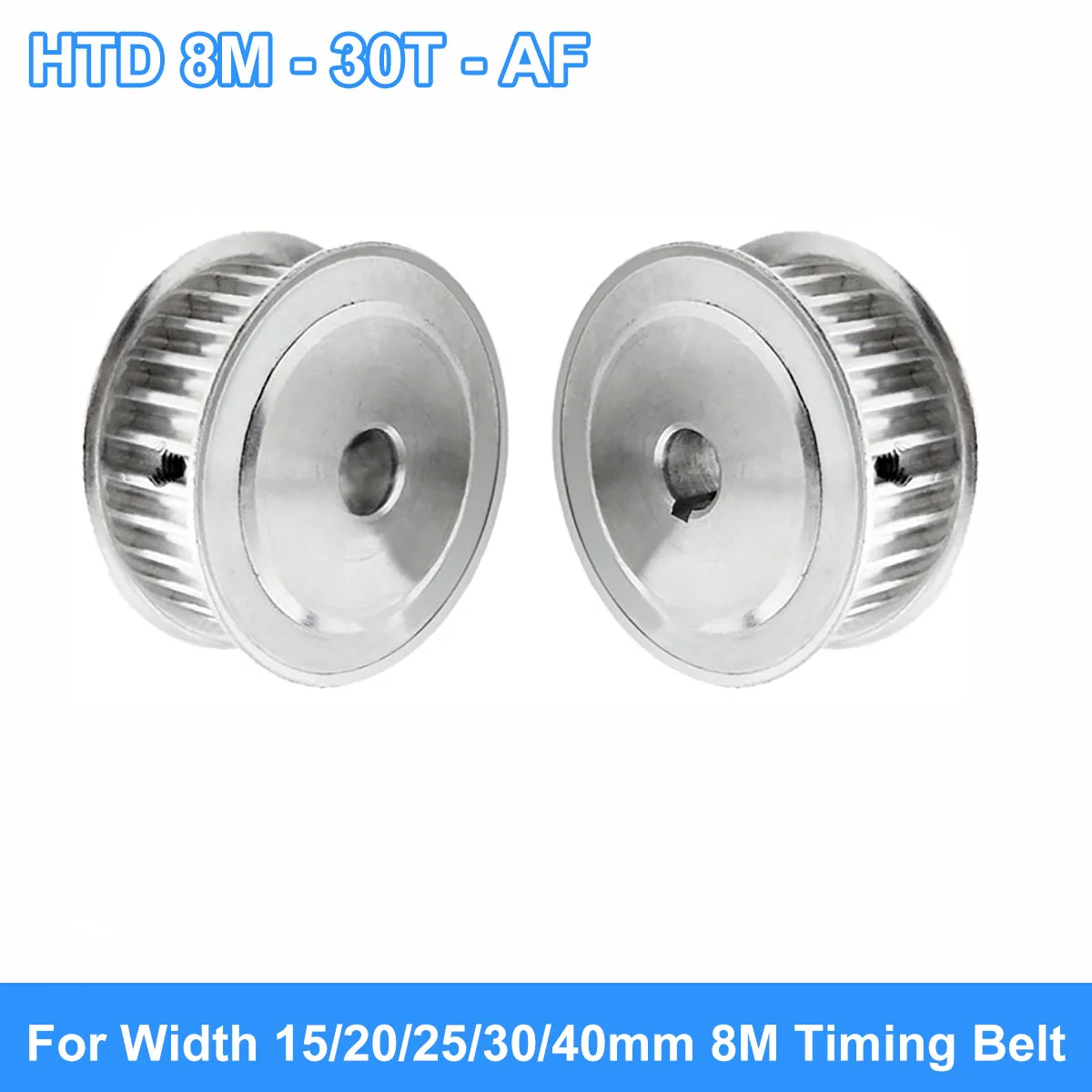 

HTD 8M 30Tooth Timing Pulley 8M-30T AF Synchronus Pulley Keyway Bore 8-38mm For Width 15/20/25/30/40mm 8M Timing Belt