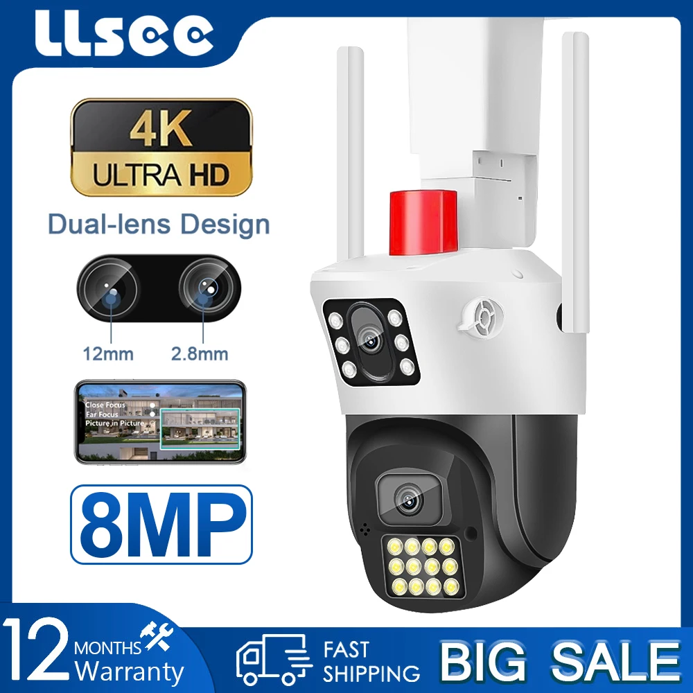 LLSEE 8MP wireless outdoor wifi surveillance camera night vision movement detection IP66 waterproof cctv security camera
LLSEE 8MP wireless outdoor wifi surveillance camera night vision movement detection IP66 waterproof cctv security camera