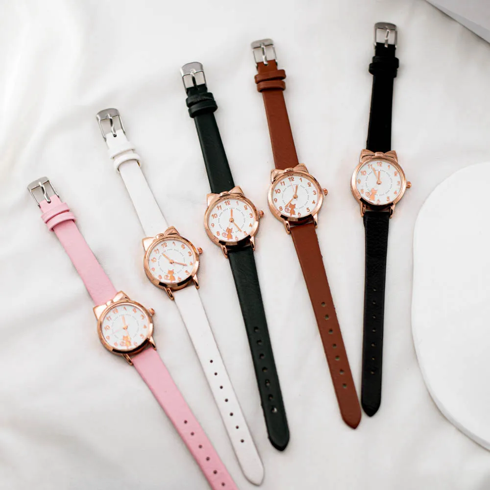 Fashion Leather Cat Rhinestone Watches for Women Ladies Dress Quartz Clock Bracelet Women Luxury Simpless Casual Watch
Fashion Leather Cat Rhinestone Watches for Women Ladies Dress Quartz Clock Bracelet Women Luxury Simpless Casual Watch