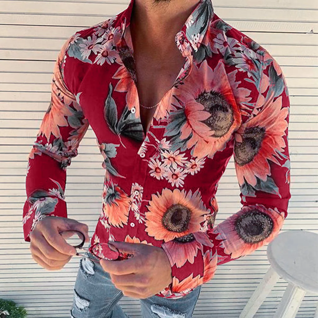 Men's Floral Shirt Long Sleeve Casual Shirt Fashion Rose Flower 3D Printed Turn-down Collar Slim Hawaii Shirt For Mens
Men's Floral Shirt Long Sleeve Casual Shirt Fashion Rose Flower 3D Printed Turn-down Collar Slim Hawaii Shirt For Mens