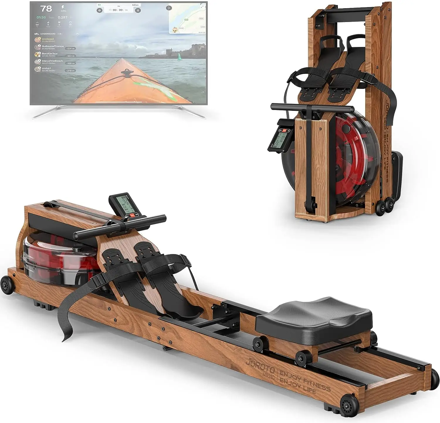 Rowing Machine for Home Use, Oak Wood Foldable Rower Machine 330lbs Weight Capacity with Bluetooth Monitor, Phone Holder, Heart
Rowing Machine for Home Use, Oak Wood Foldable Rower Machine 330lbs Weight Capacity with Bluetooth Monitor, Phone Holder, Heart